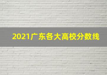 2021广东各大高校分数线