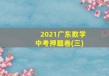 2021广东数学中考押题卷(三)