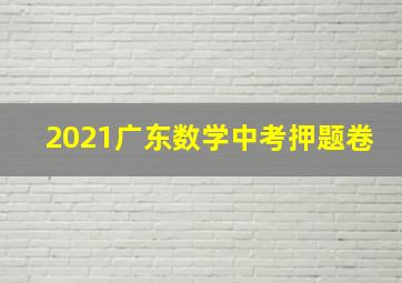 2021广东数学中考押题卷