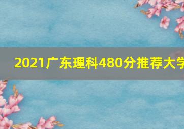 2021广东理科480分推荐大学