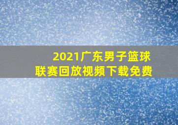 2021广东男子篮球联赛回放视频下载免费