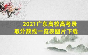 2021广东高校高考录取分数线一览表图片下载