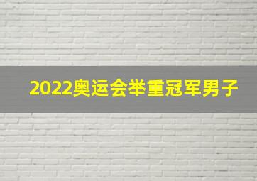 2022奥运会举重冠军男子