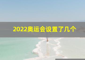 2022奥运会设置了几个