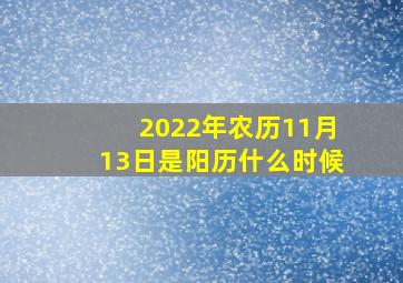 2022年农历11月13日是阳历什么时候