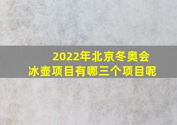 2022年北京冬奥会冰壶项目有哪三个项目呢