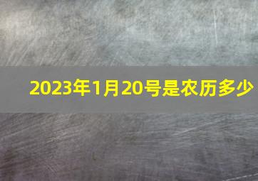 2023年1月20号是农历多少