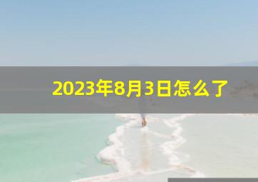 2023年8月3日怎么了