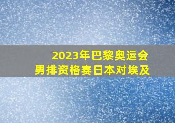 2023年巴黎奥运会男排资格赛日本对埃及