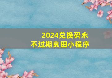 2024兑换码永不过期良田小程序