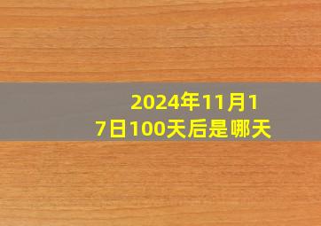 2024年11月17日100天后是哪天