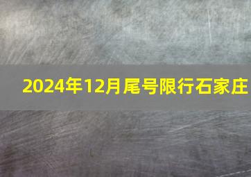 2024年12月尾号限行石家庄