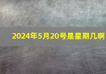 2024年5月20号是星期几啊