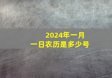 2024年一月一日农历是多少号