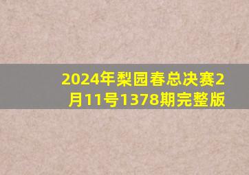 2024年梨园春总决赛2月11号1378期完整版