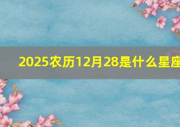 2025农历12月28是什么星座