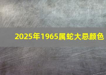 2025年1965属蛇大忌颜色