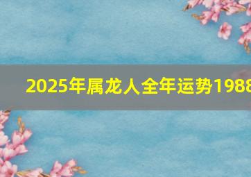 2025年属龙人全年运势1988