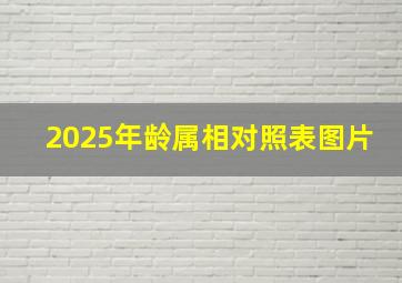 2025年龄属相对照表图片