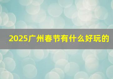 2025广州春节有什么好玩的