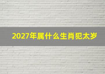 2027年属什么生肖犯太岁