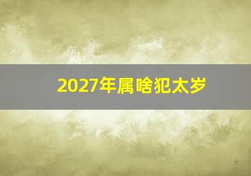 2027年属啥犯太岁