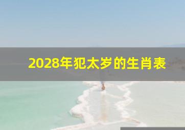 2028年犯太岁的生肖表