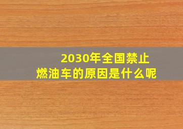 2030年全国禁止燃油车的原因是什么呢