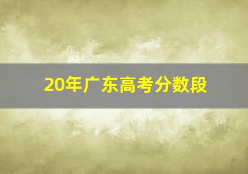 20年广东高考分数段