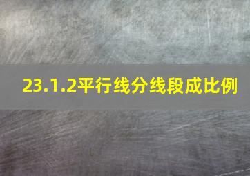 23.1.2平行线分线段成比例