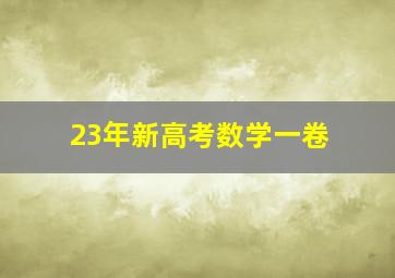 23年新高考数学一卷