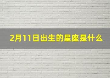 2月11日出生的星座是什么