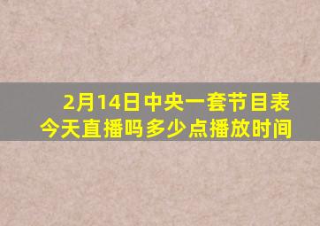 2月14日中央一套节目表今天直播吗多少点播放时间