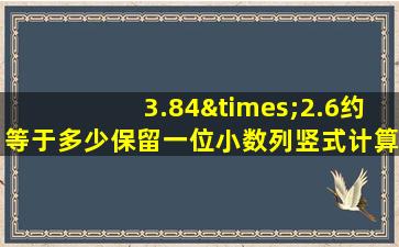 3.84×2.6约等于多少保留一位小数列竖式计算