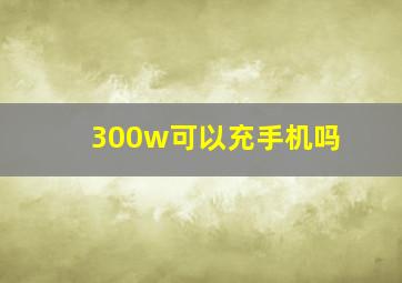 300w可以充手机吗