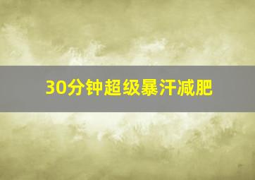 30分钟超级暴汗减肥