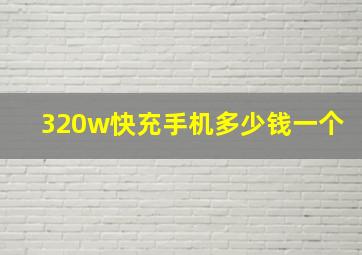 320w快充手机多少钱一个