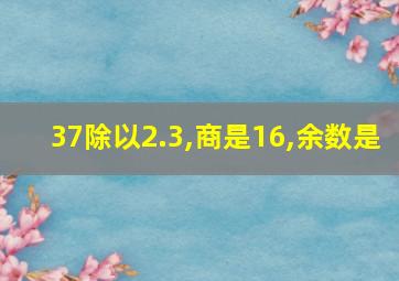 37除以2.3,商是16,余数是