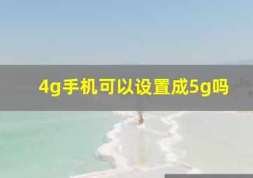 4g手机可以设置成5g吗