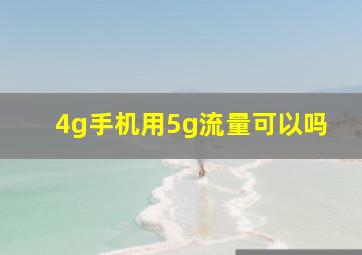 4g手机用5g流量可以吗