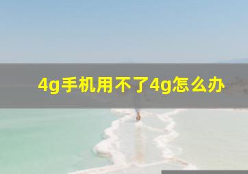 4g手机用不了4g怎么办