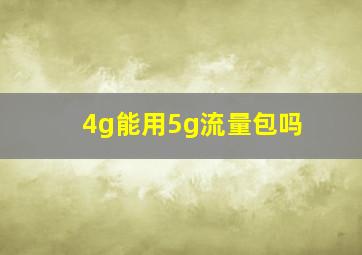 4g能用5g流量包吗