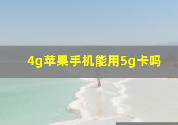 4g苹果手机能用5g卡吗