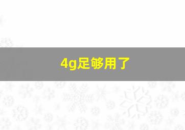 4g足够用了