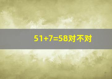 51+7=58对不对