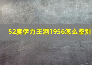 52度伊力王酒1956怎么鉴别