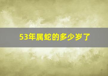 53年属蛇的多少岁了