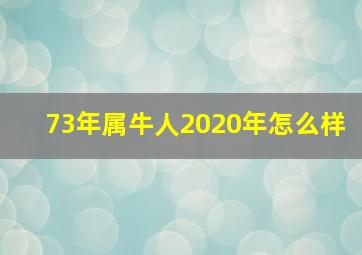 73年属牛人2020年怎么样