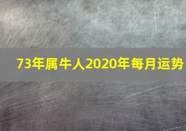 73年属牛人2020年每月运势