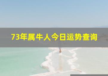 73年属牛人今日运势查询